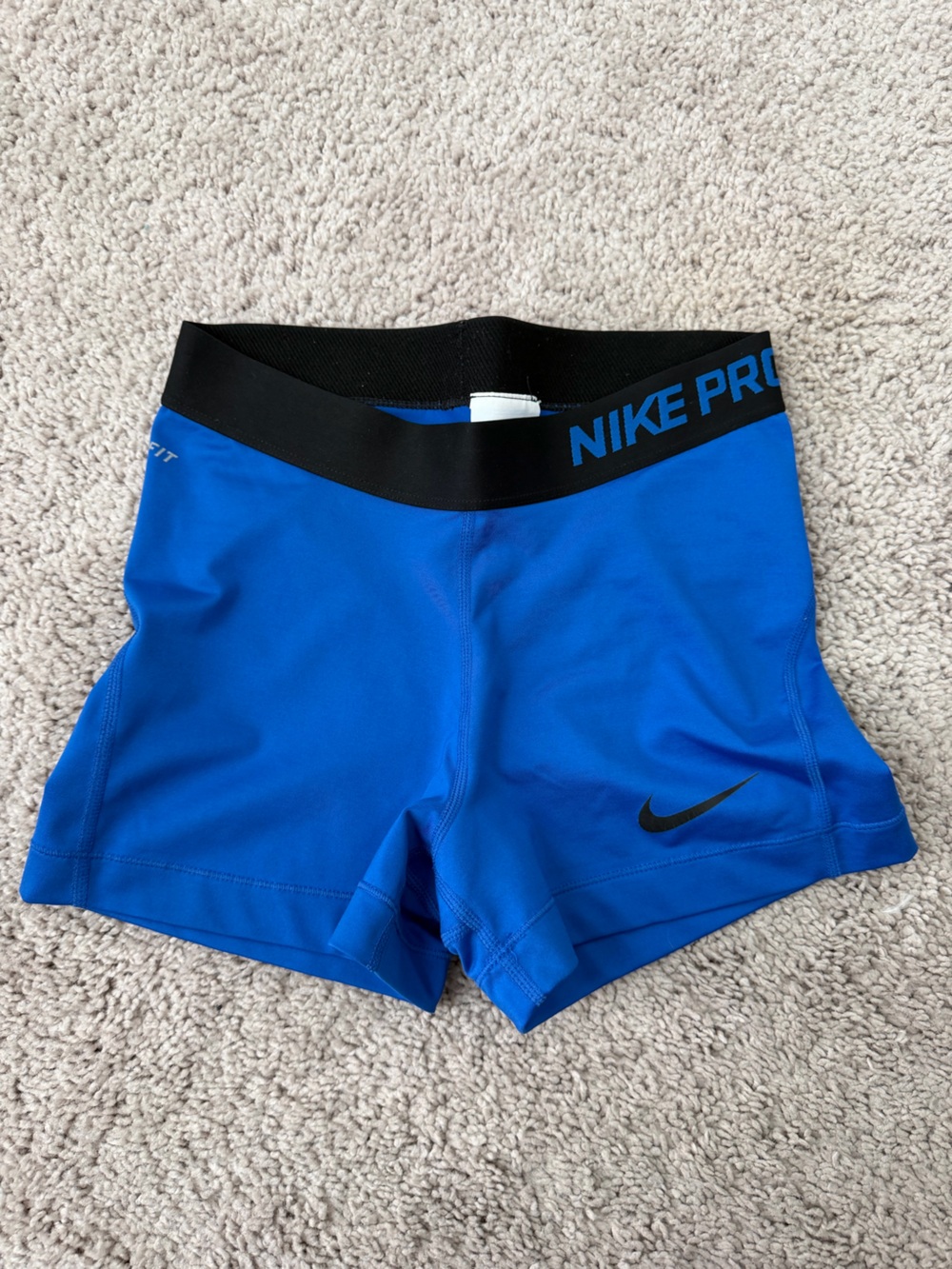 Nike Blue Compression Shorts with Black Waistband